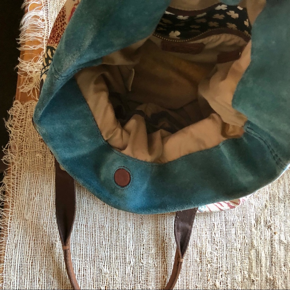 Vintage Lucky Brand Multicolor Butterfly-Print Canvas Tote with Leather Straps - Picture 9 of 15